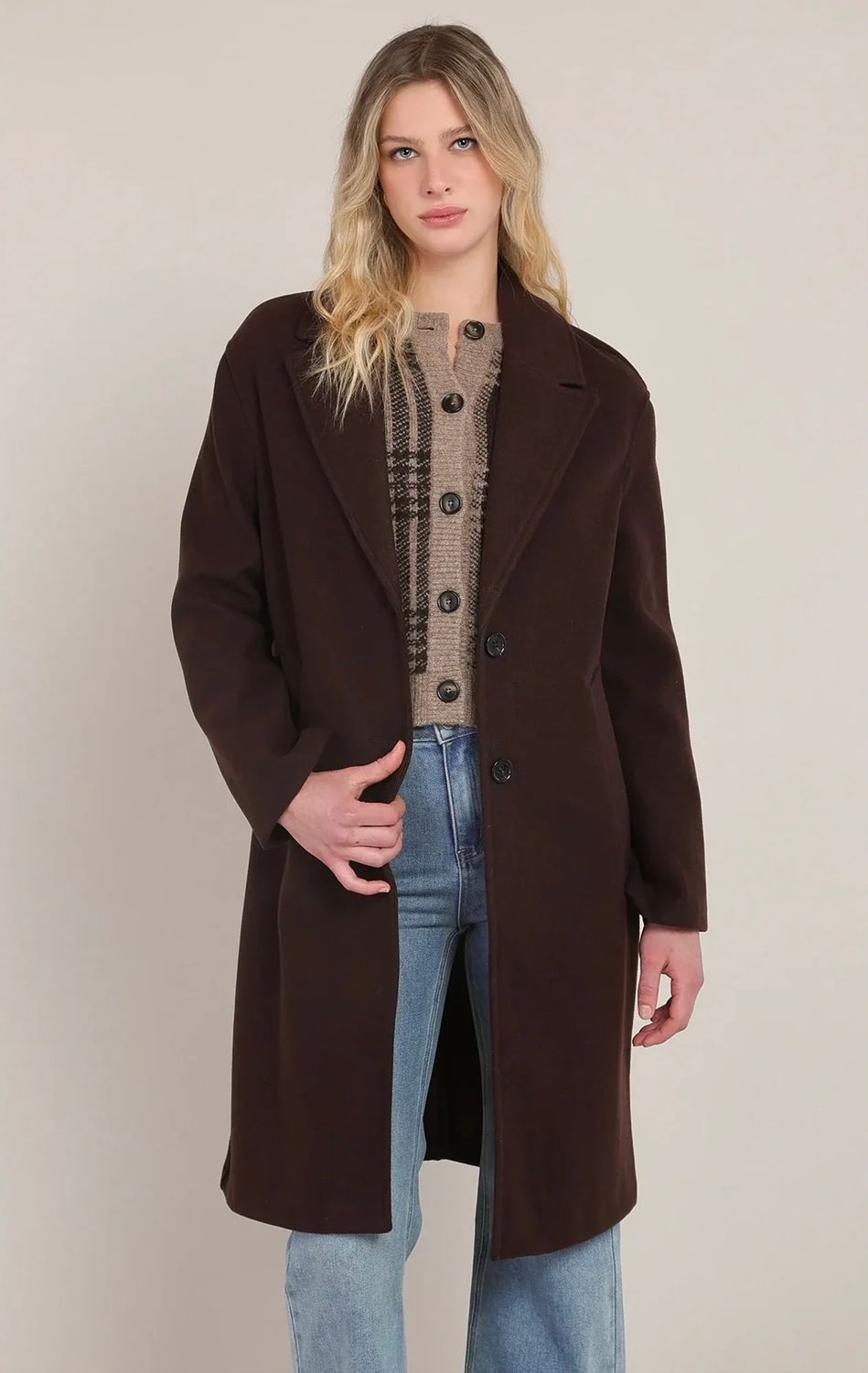 Room 34 / Long Soft Coat / Dark Brown