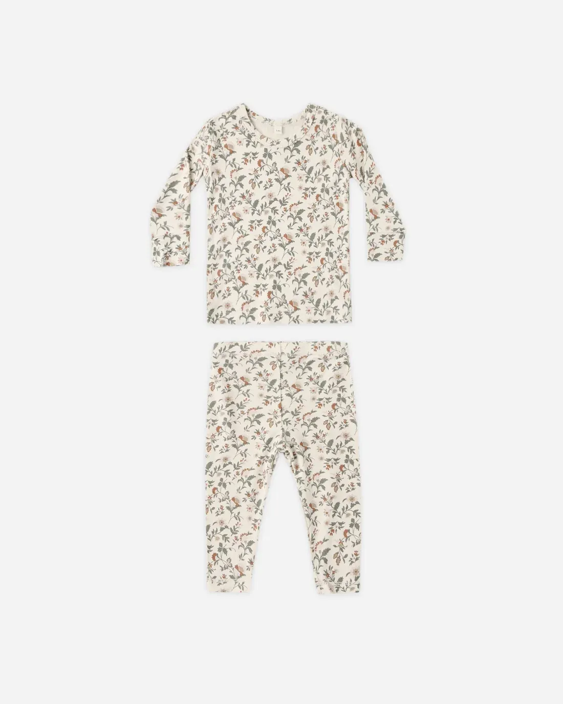 Quincy Mae/Bamboo Pajama Set/Holiday Floral