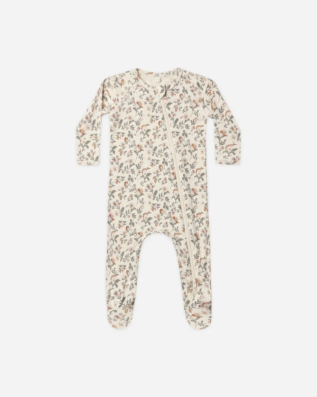 Quincy Mae/Bamboo Zip Footie/Holiday Floral