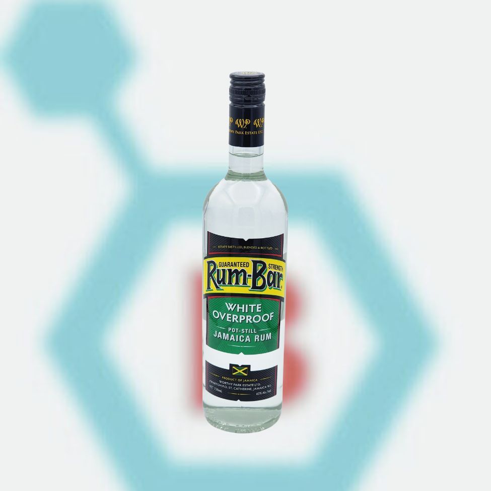 RUM-BAR OVER PROOF WHITE RUM WORTHY PARK ESTATE 750ML 63% ABV