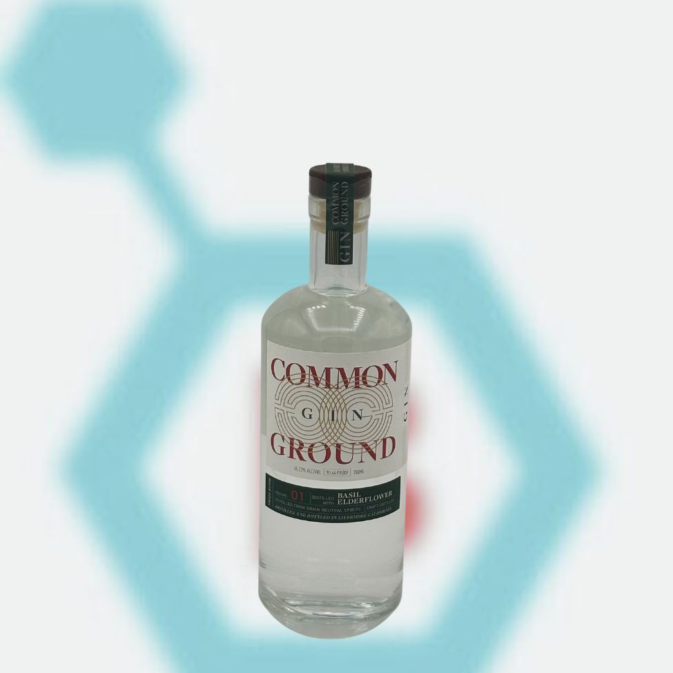 COMMON GROUND BASIL &amp; ELDERFLOWER GIN 750ML 45.22% ABV