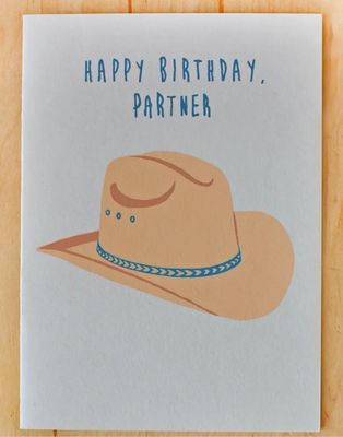 Birthday Partner Hat Greeting Card