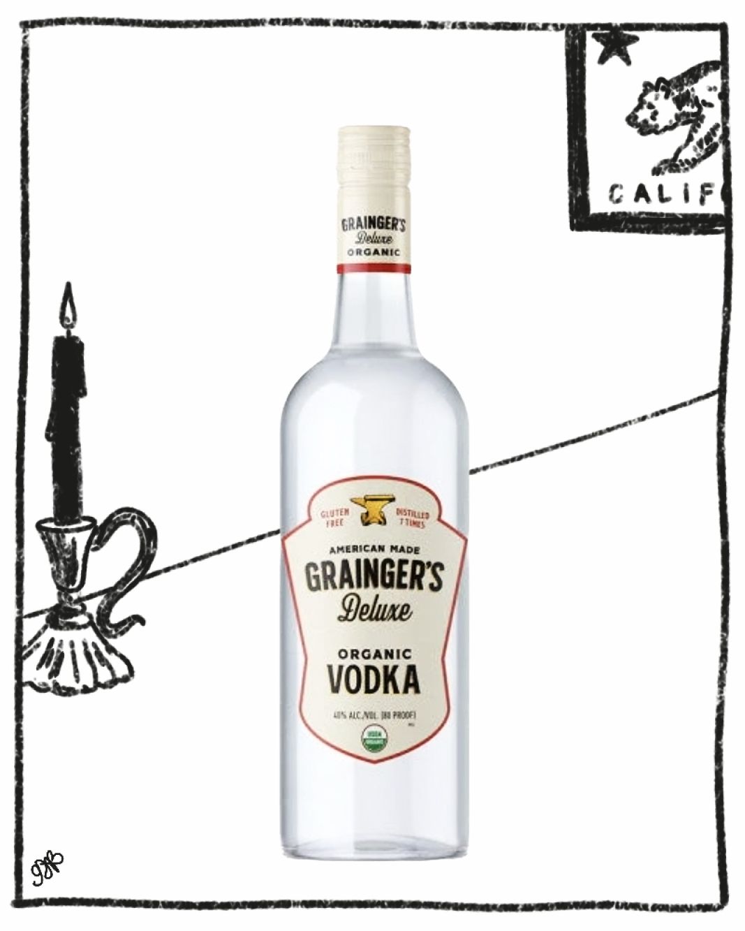 GRAINGER&#39;S ORGANIC VODKA 750ML 40% ABV