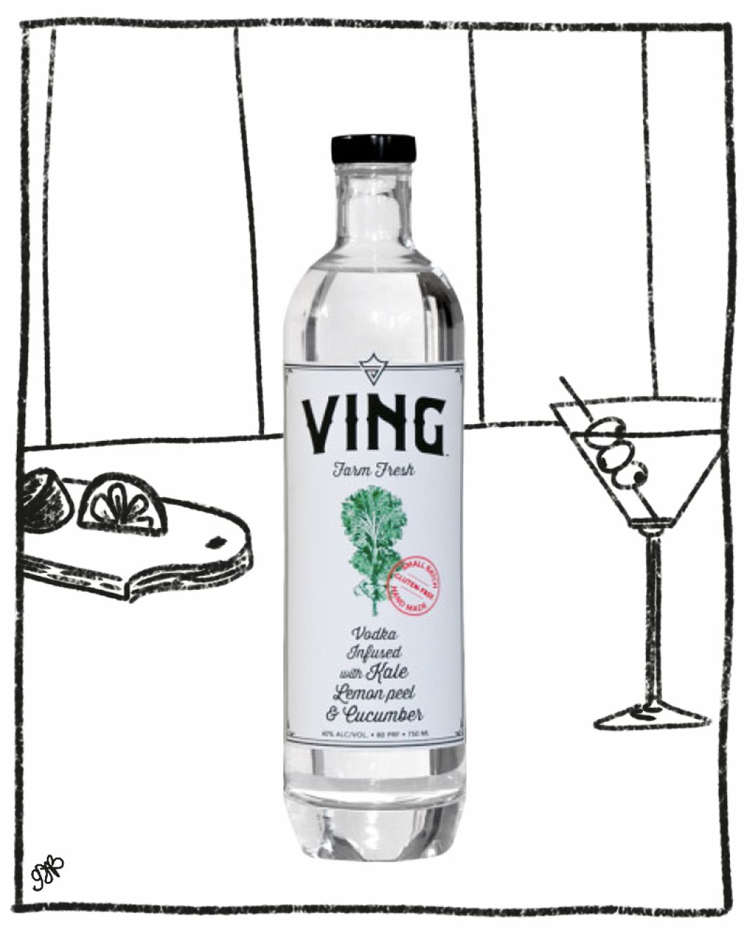 VING VODKA KALE LEMON CUCUMBER 750ML 40% ABV