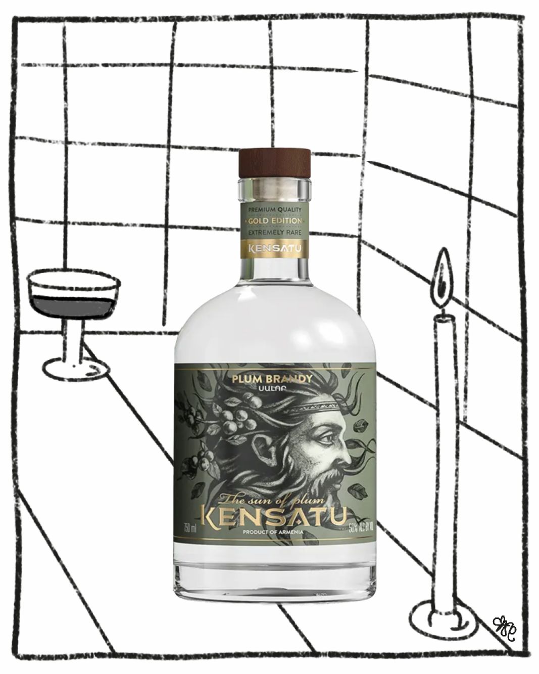 KENSATU PLUM FRUIT BRANDY 750ML 50% ABV
