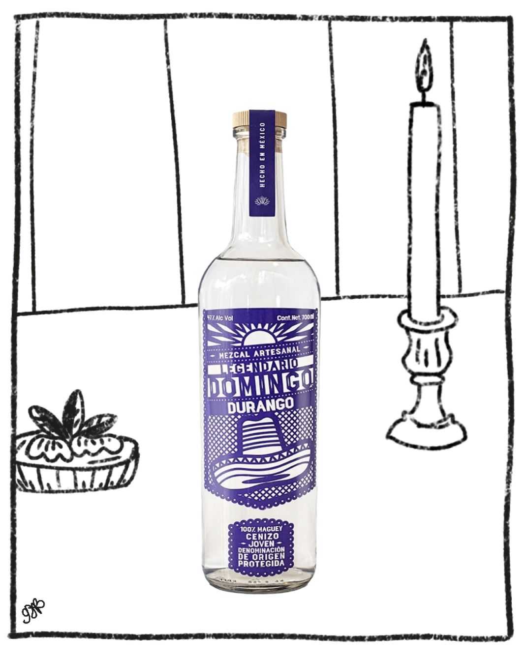 LEGENDARIO DOMINGO MEZCAL DURANGO CENIZO 750ML 47% ABV