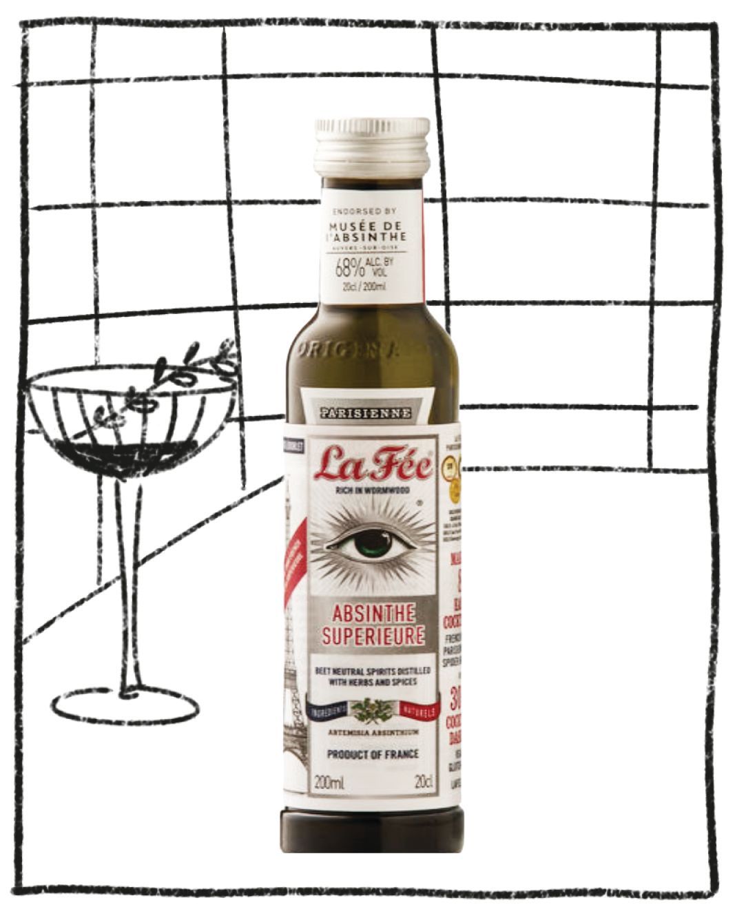 LA FEE ABSINTHE PARISIENNE  200ML 68% ABV