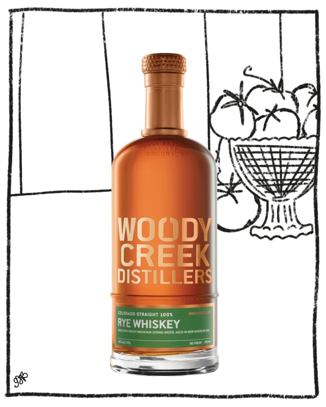 WOODY CREEK STRAIGHT RYE 750ML 45% ABV