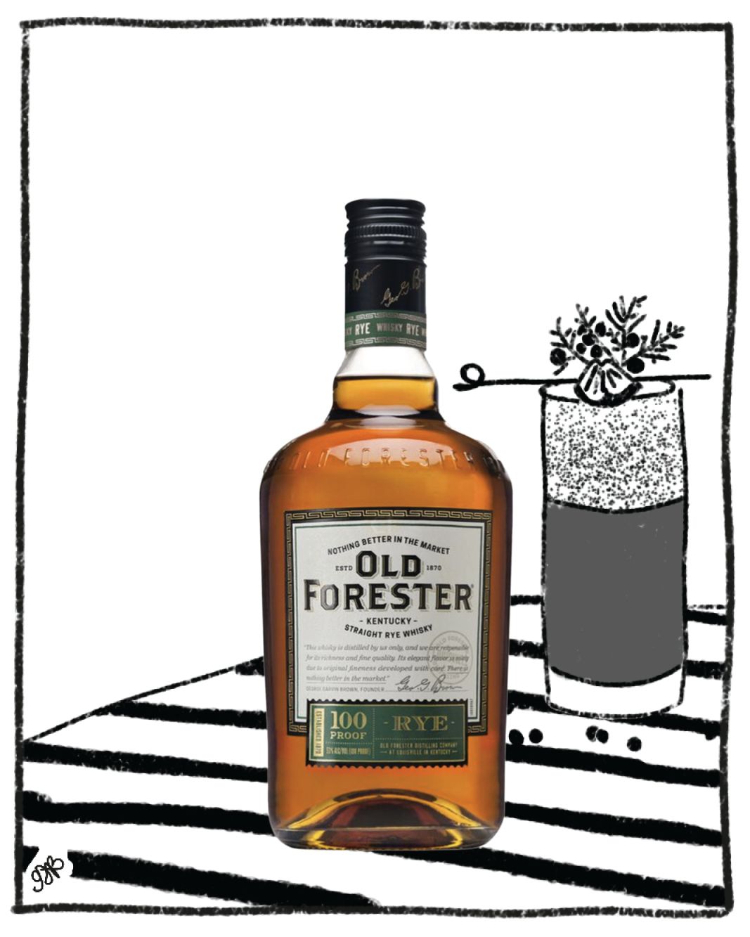 OLD FORESTER STRAIGHT RYE 750ML 50% ABV