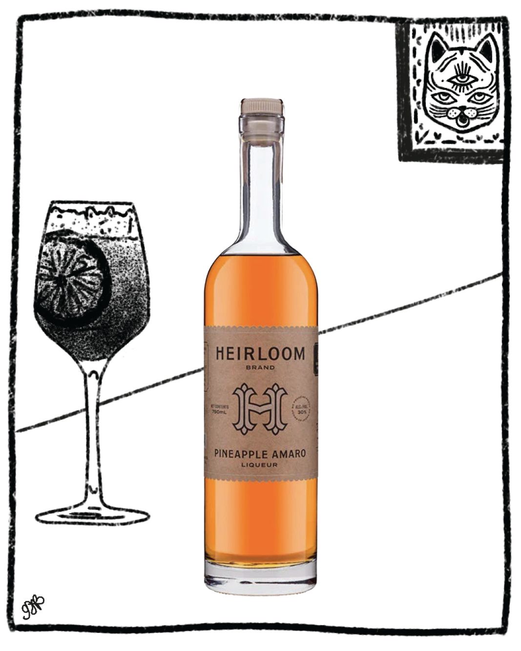 HEIRLOOM PINEAPPLE AMARO 750ML 30% ABV