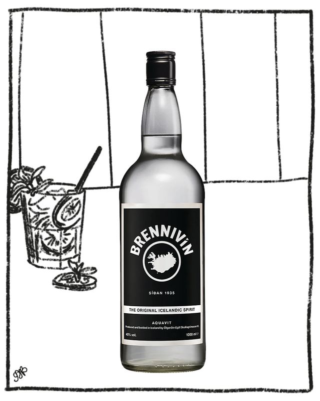 BRENNIVIN BLACK DEATH ICELANDIC SPIRIT AQUAVIT 1L 40% ABV