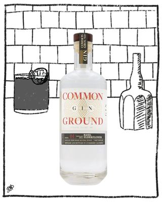 COMMON GROUND BASIL &amp; ELDERFLOWER GIN 750ML 45.22% ABV