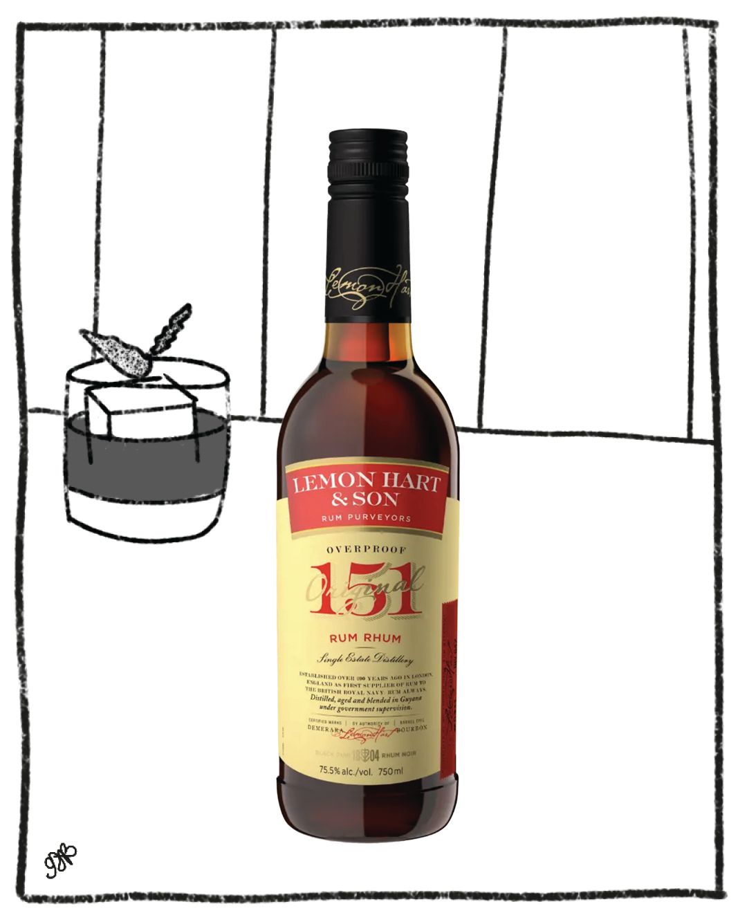 LEMON HART 151 RUM 750ML 75.5% ABV