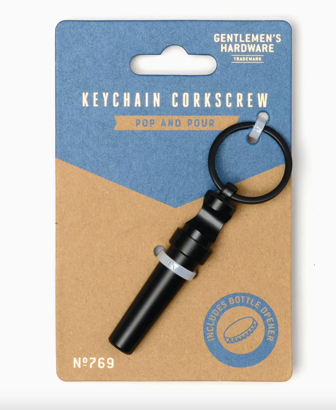 Gentlemen's Hardware KEYCHAIN CORKSCREW