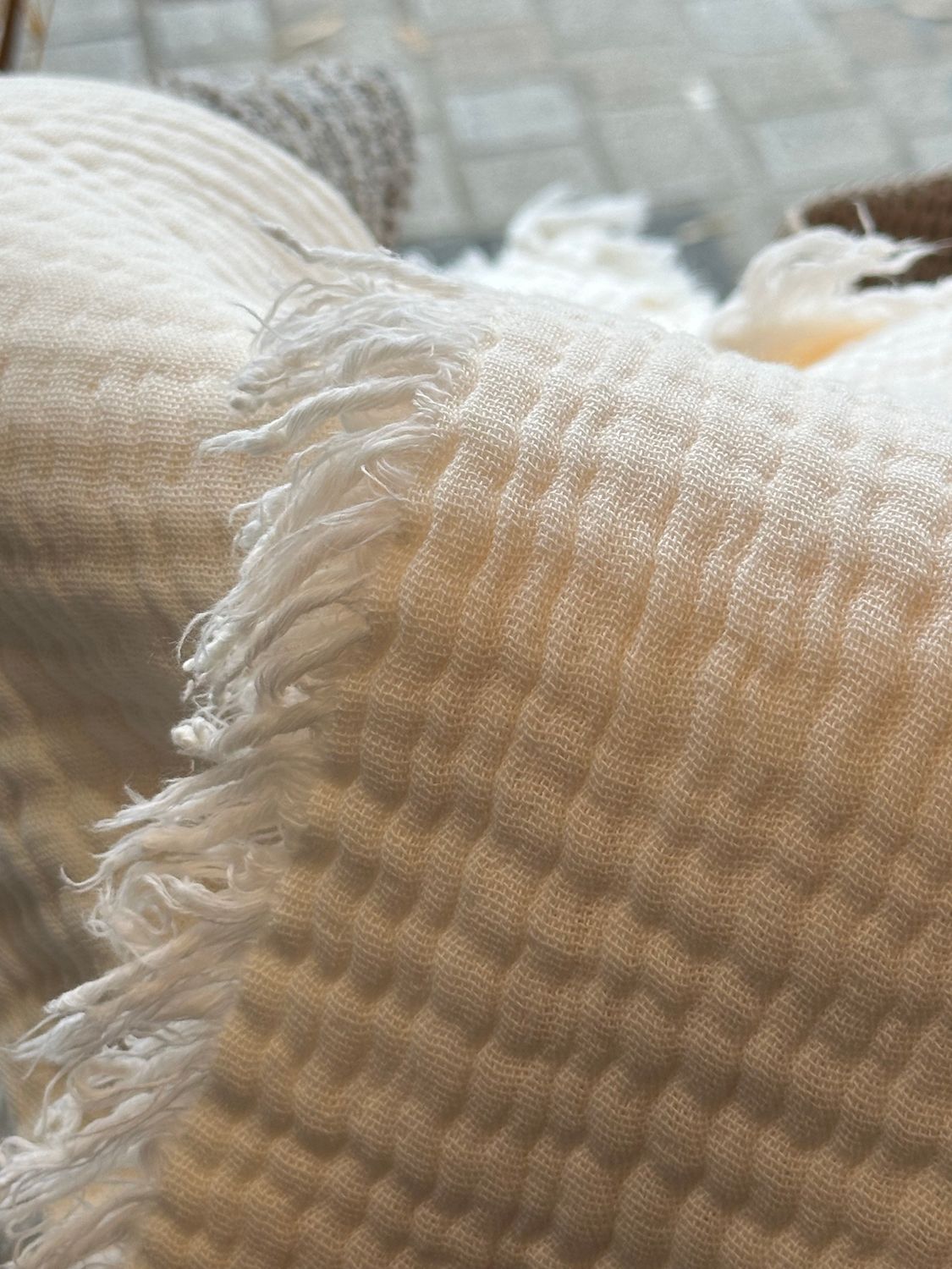 PLAID en Quadruple Gaze de Coton