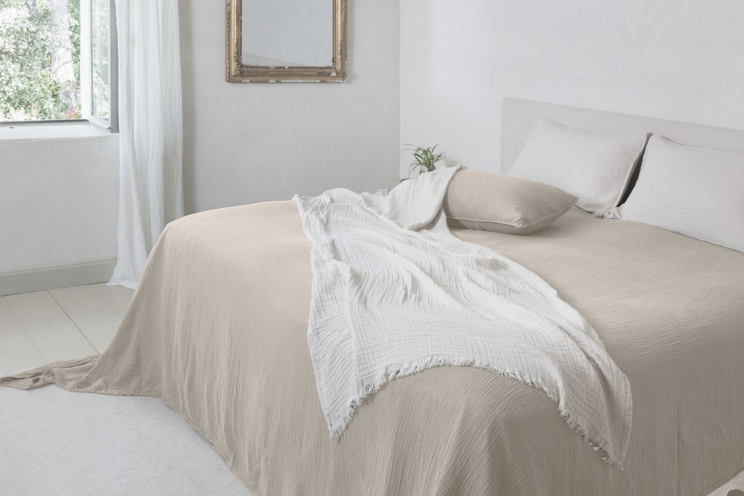 PLAID XL gaze de coton " Vent du Sud"
