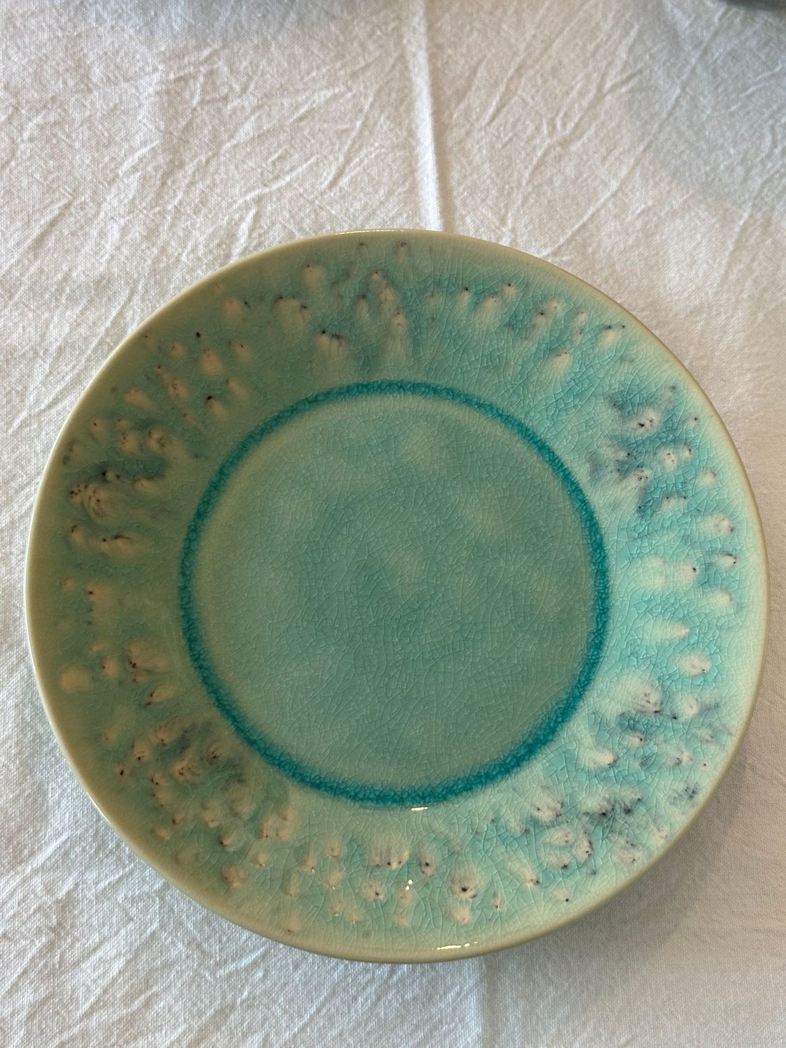 ASSIETTE à dessert BLEU TURQUOISE "MADEIRA"
