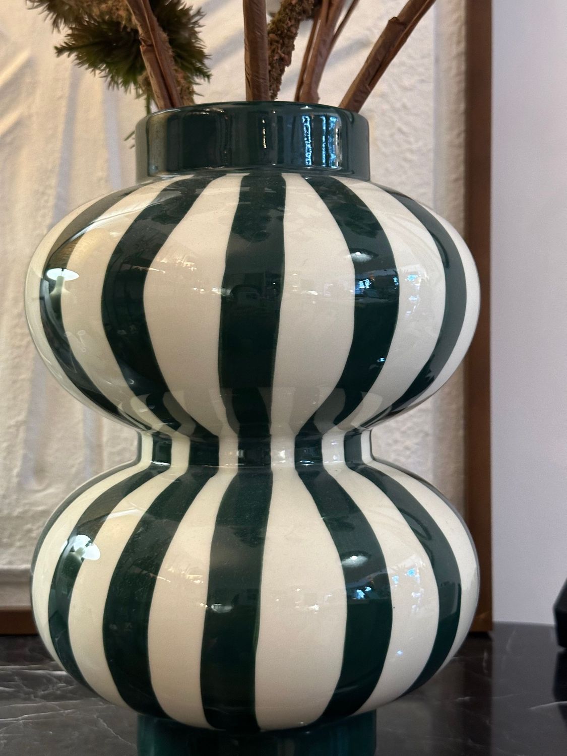 VASE en Céramique bicolore vert et blanc