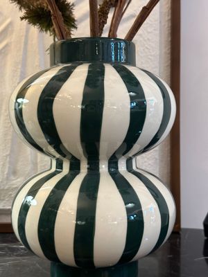 VASE en Céramique bicolore vert et blanc
