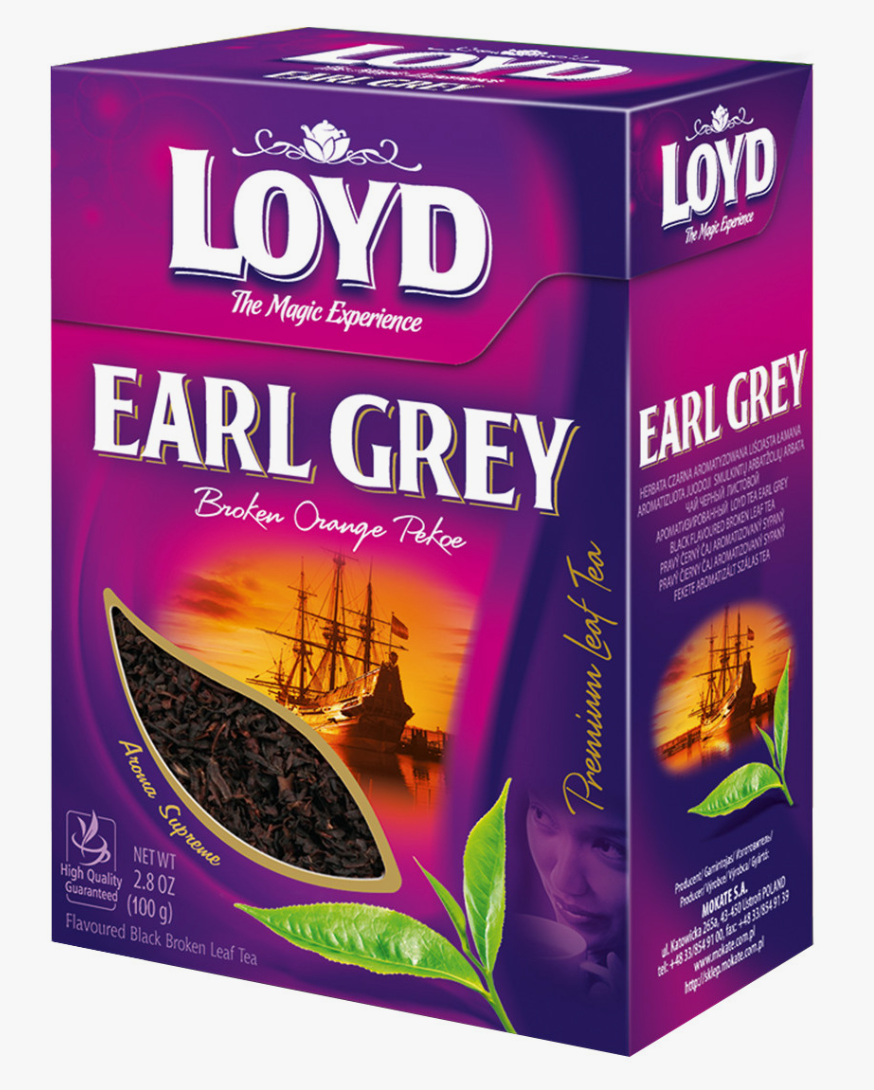 LLOYD EARL GREY HERBATA CZARNA AROMATYZOWANA LISCIASTA LAMANA 100G