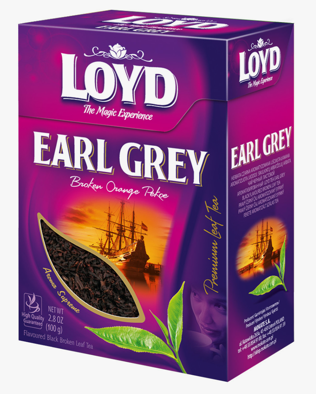 LLOYD EARL GREY HERBATA CZARNA AROMATYZOWANA LISCIASTA LAMANA 100G