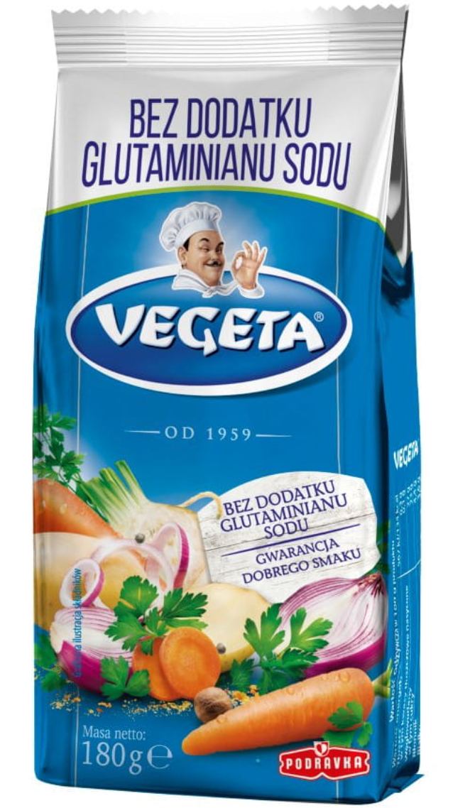 PODRAVKA PRZYPRAWA VEGETA B/GLUTAMINIANU SODA 180G