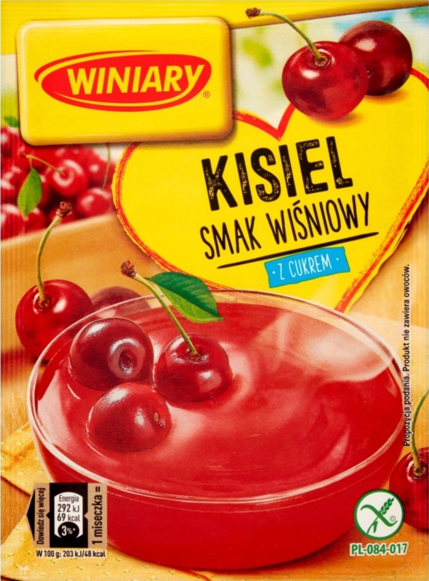 Winiary Kisiel z cukrem smak wiśniowy 77g