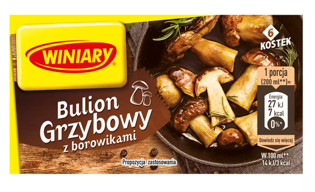 Winiary Bulion grzybowy z borowikami 60g (6 kostek)