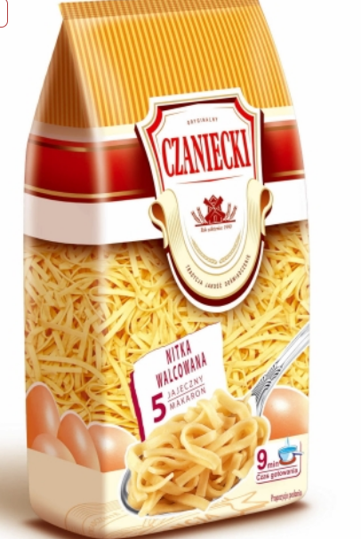 CZANIECKIE MAKARON 5-JAJ- NITKA WALCOW.  KROTKA 250G