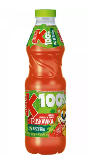 KUBUS SOK 100% TRUSKAWKA-JABLKO-BANAN-MARCHEW 850ML