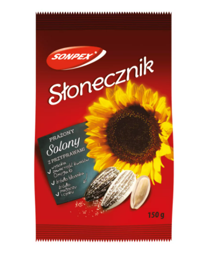 SONPEX SLONECZNIK PRAZONY PASIAK SOLONY Z PRZYPRAWAMI 150G