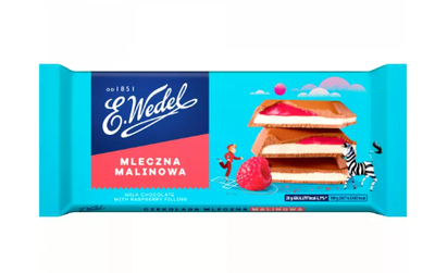 E. WEDEL CZEKOLADA MLECZNA MALINOWA 100G