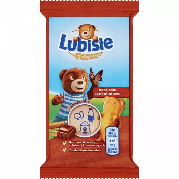 PETITKI CIASTKA LUBISIE Z CZEKOLADOWYM NADZIENIEM 30G