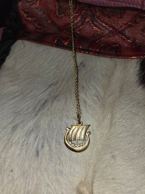 Norse ship necklace
