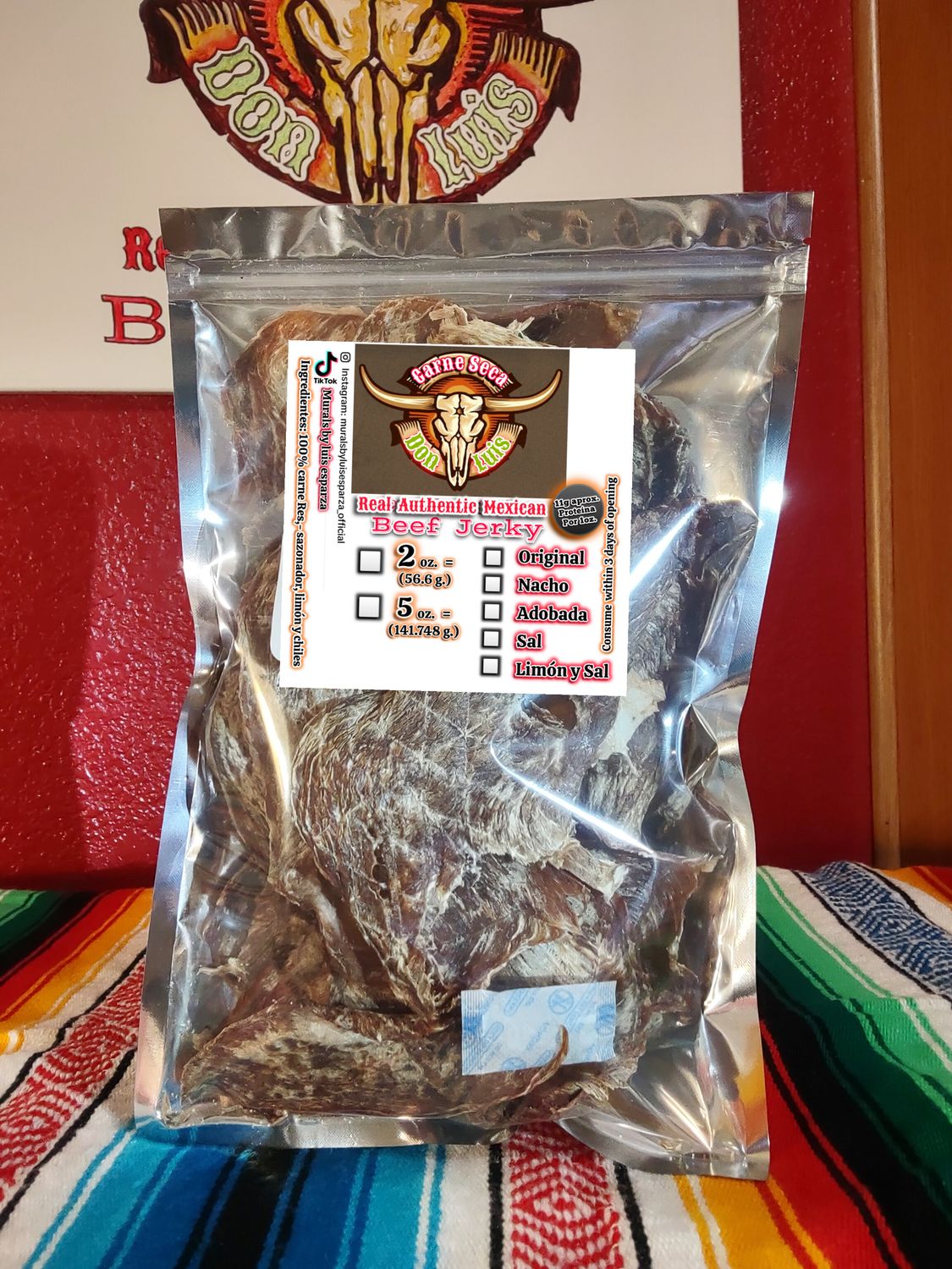 Carne Seca /SAL -  Beef Jerky /SALT -5 oz.