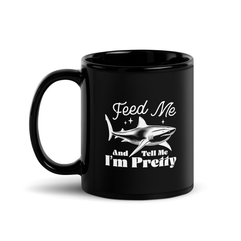 Salty Shark Black Glossy Mug