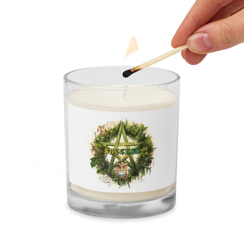 SUCCESS SPELLS Soy Wax Candle. - Unscented, has a pleasant natural aroma.