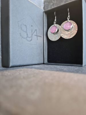 Cosmic Pink oorbellen - Rond