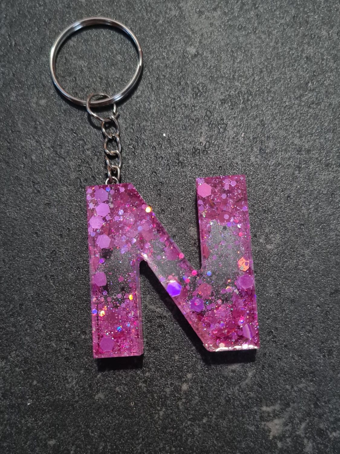 N - Pink Glitter