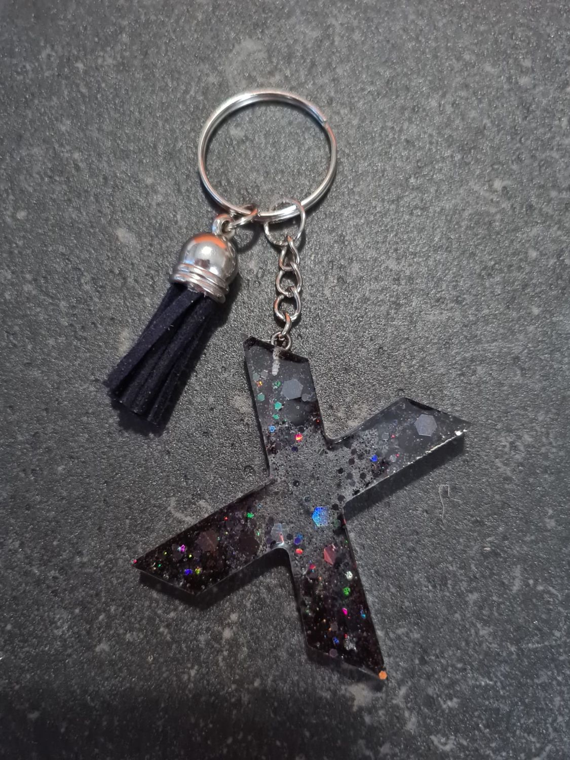 X - Black Glitter
