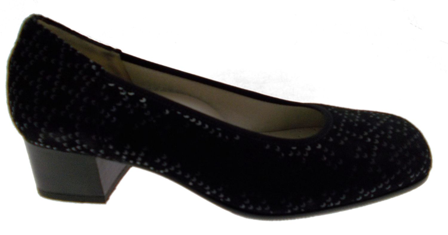 LOREN decolte camoscio stampato nero P5414 ortopedica plantare