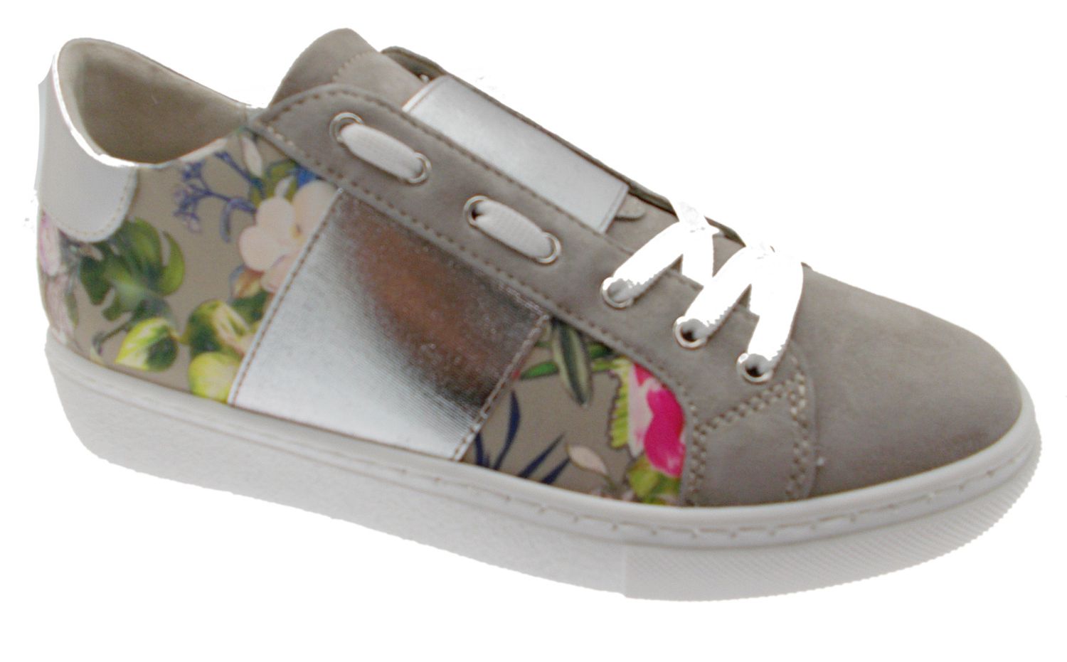 Loren C3785  scarpa donna sabbia fiori ortopedica plantare estraibile sneacker