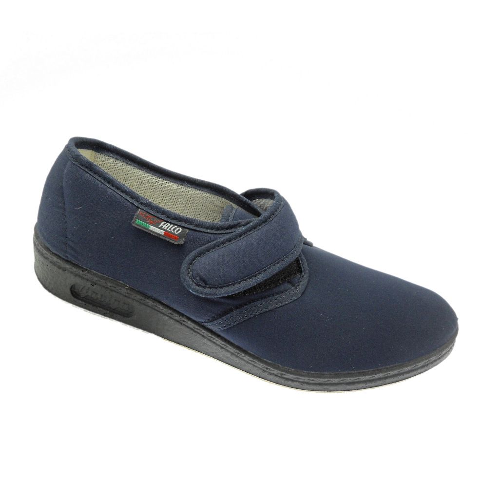 GavigaFalco 193 pantofola a strappo cotone elasticizzato blu piedi gonfi