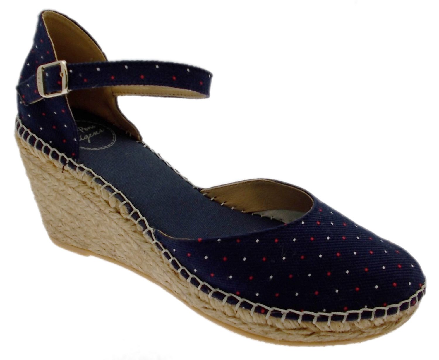 Toni Pons scarpa sandalo donna blu pois  DELTA espadrillas
