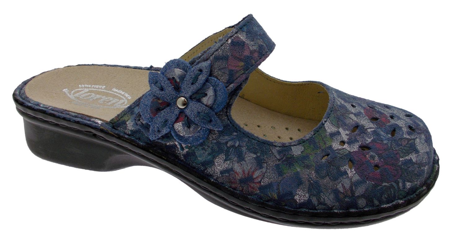 LOREN M2709  ciabatta fantasy blue avio  ortopedica plantare