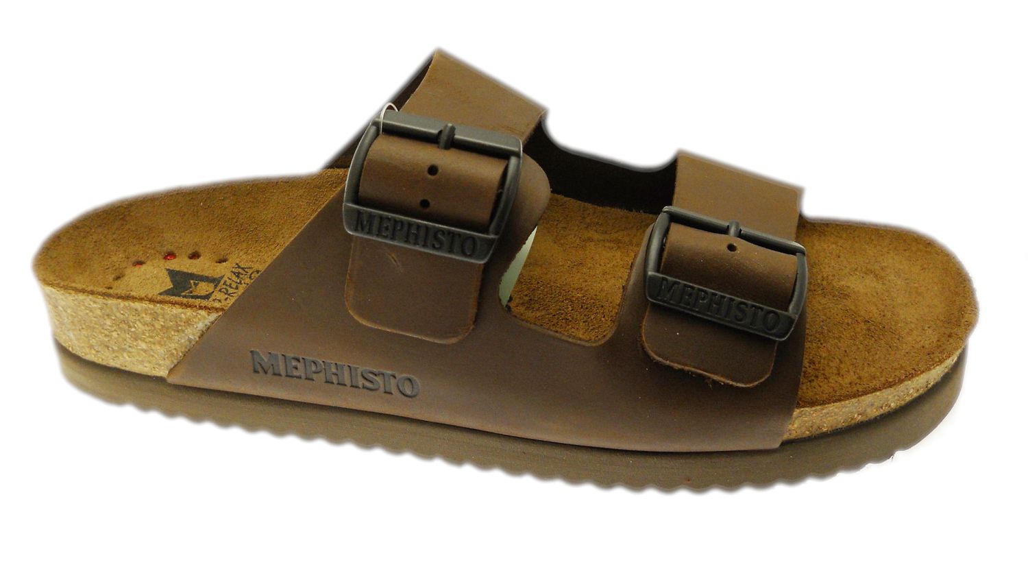 MEPHISTO NERIO ciabatta per uomo aperta con fibbie regolabili marrone