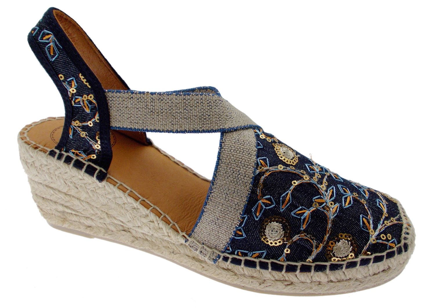 Toni Pons TERRA - OR texa espadrillas jeans ricami