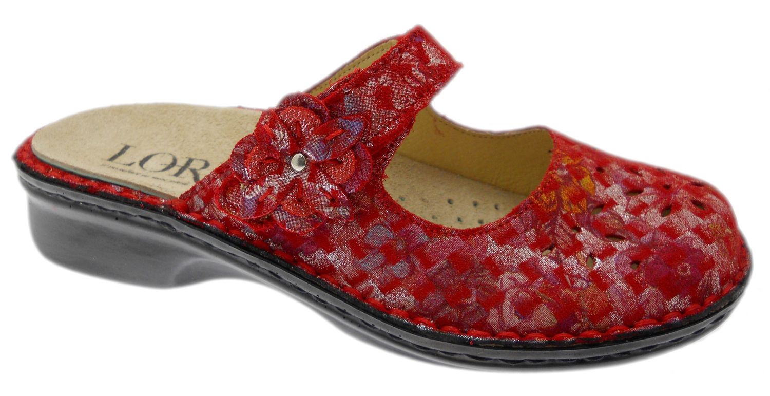 LOREN M2709  ciabatta fantasy rosso ortopedica plantare