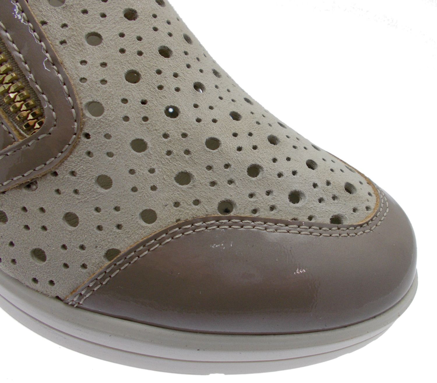 MELLUSO WALK R20166 corda beige cerniera plantare zeppa sneaker