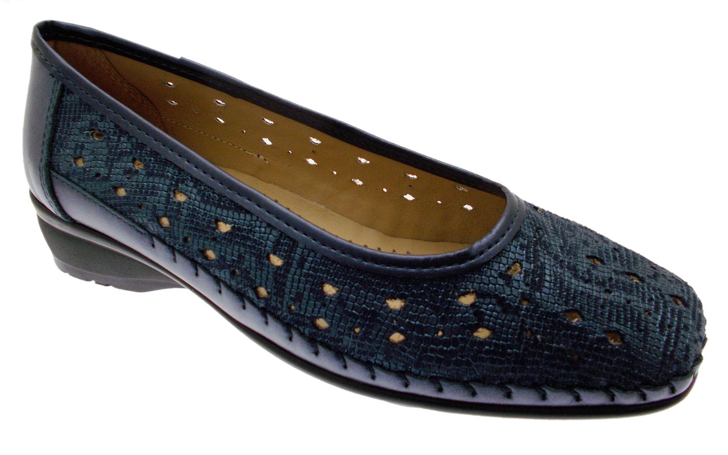 LOREN K3983 decoltè morbidone blu trafori